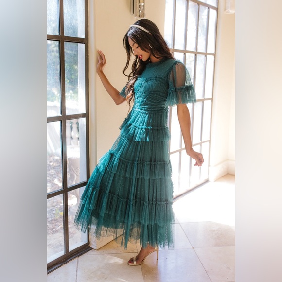 NWT Ivy City Co. Whimsical Dress in Emerald | Size L - Picture 6 of 10